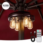 Opoira Patio Umbrella Light With Remote Control, Rechargeable Cordless Brown. Fixed Price $47.50.