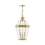 Livex Lighting 2365-02 Georgetown 3-LIGHT Outdoor Hanging Lantern, Polished B.... Fixed Price $452.17.