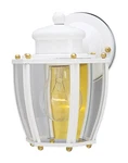 Westinghouse 66962 White Clear Curved Glass Panel Wall Lantern 7-3/4 X In.. Fixed Price $32.06.