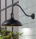 18" Outdoor Gooseneck Barn Light, Matte Black Large Wall For Garage, Po.... Fixed Price $181.73.