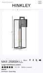 Hinkley Lighting 2595BK-LL Black Exterior Wall Mount Lantern. Fixed Price $300.00.