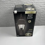 The Hampton Bay Rust Outdoor Post Light Cast Aluminum Beveled Glass 15.5 X 6. Fixed Price $19.52.