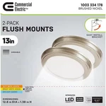 Commercial Electric 13 Led Flush Mount Light 2-PK Brushed Nickel 1003 334 178. Fixed Price $52.95.