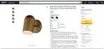Maxim 62003NAB Natural Aged Brass Spotlight Outdoor Led Sconce. Fixed Price $75.00.