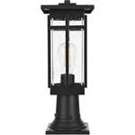 Outdoor Pole Light Fixture Seedy Glass Black Porch Walkway Patio Lantern 17". Fixed Price $134.92.