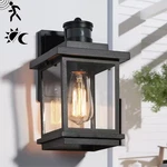 Modern 1-LIGHT Motion Sensing Outdoor Wall Lantern Textured Black Wit. Fixed Price $86.10.