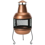 Hammered Copper Iron Chiminea Fire Pit With Stand. Fixed Price $542.99.