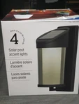 4 Gtx Black Post Solar Led Lights Garden Home Garage Patio Outdoor Lighting New. Fixed Price $50.00.