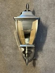 Baldwin Lighting Outdoor Bridgewater 19" Tall Wall Mounted Lantern Satin Nickel. Fixed Price $199.00.