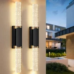 35.3IN Large Size Outdoor Wall Light Fixtures With Crystal Bubble Glass, Waterpr. Fixed Price $321.52.