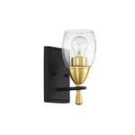 Sunset Kelston 1-LIGHT Sconce 100W Clear Seeded Matte Black And Satin Gold F7531. Fixed Price $29.99.