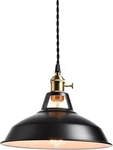 Modern Pendant Sea Blue Barn Shade Hanging Over Kitchen Island. Fixed Price $46.99.