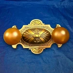 Rewired Great Single Flush Two Socket Light Fixture Beautiful Finish 32J. Fixed Price $525.00.