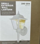 Hampton Bay Exterior Wall Lantern, White Finish. 5.9" 13.5" 5.4" New. Fixed Price $9.96.