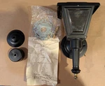 Vintage Nos 3 Lite Wall Sconce Black & Brass Lantern Light Fixture. Fixed Price $40.00.