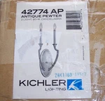 Kichler Wall Sconce Antique Pewter 2 Light Candelabra Nice Looking & Great Deal. Fixed Price $27.99.