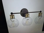 Progress Lighting Hansford 3-LIGHT Antique Bronze Clear Glass Coastal Bath. Fixed Price $54.97.