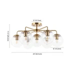 Safavieh Camdyn 7LT 25" Flush Mount, Reduced Price 2172782654 FLU4078A. Fixed Price $144.00.