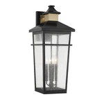 Savoy House Kingsley 4LT Outdoor Wall Lantern, Black/brass 5-716-143. Fixed Price $722.00.