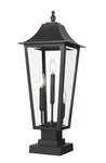 Z-lite 5008PHBS-SQPM Gannon 3 Light 28" Tall Marine Grade Post Black. Fixed Price $500.00.
