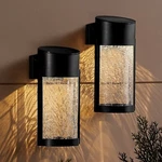 Sunnypark Solar Outdoor Wall Lights Fixture Set Of 2 Porch Crackled Gl.... Fixed Price $44.98.