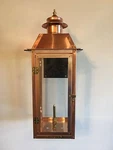 Copper Gas Lantern With Thick Steel Bracket. Powder-coated Black- Size In Pic. Fixed Price $450.00.