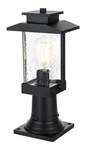 Outdoor Wall Sconce Pole Light Fixture Seedy Glass Black Porch Patio Walkway 15". Fixed Price $132.70.