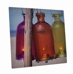 Zeckos Beach Lanterns 15 X Led Lighted Canvas Wall Hanging. Fixed Price $17.21.