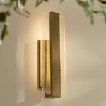 Possini Euro Cascadia 18"H Brass Piastra Glass Led Outdoor Wall Light. Fixed Price $209.99.