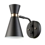 *2-PACK* Globe Electric Belmont 1-LIGHT Black Bedroom Sconce, Gold Accent 65855. Fixed Price $23.87.