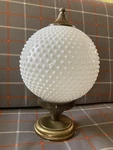 Antique Brass White Milk Glass Light Fixture Thomas Industries 13. Fixed Price $125.00.