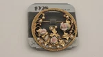 Light Pink Porcelain Roses Faux Pearl Gold Tone Brooch 1928. Fixed Price $15.00.