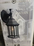 Hampton Bay Outdoor Wall Lantern Black Beveled Glass 157154 Cast Aluminum New. Fixed Price $24.50.