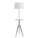 Kenroy Home 30510CH Rosie Floor Lamp Chrome Finish Glass Tray Table Tripod. Fixed Price $60.00.