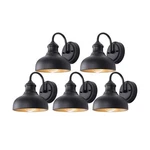 5 (1+4) Pack 7" Dome Matte Black Outdoor Gooseneck Barn Light For Farmhouse, .... Fixed Price $199.78.
