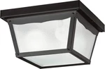 9.25" Light Outdoor Flush Mount With Clear Textured Glass In Black. Fixed Price $86.99.