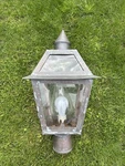 Large Rustic Copper Outdoor Post Light Classic Colonial Lantern Handmade Plexigl. Fixed Price $195.00.