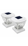2-PACK Home Zone Solar Post Cap Lights Decorative Glass Led Outdoor 4X4 White. Fixed Price $29.99.