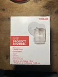 Porch Light Project Source #0156459 White Metal Clear Glass Wall Sconce Lantern. Fixed Price $7.99.