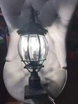 Outdoor Post Fixture Pole/ Pillar Lantern Lighting 2' Beveled Curved Glass. Fixed Price $39.00.