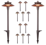 12 Pack 5CCT Led Landscape Pathway Lights, Double Layer, Oil Rubbed Bronze. Fixed Price $249.99.
