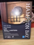 Hampton Bay Led Wall Lantern Black Finish 340LM 3000K Small Outdoor. Fixed Price $100.00.