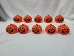 Halloween 10 Orange Jack O'lantern Pumpkin Lights Indoor/outdoor Black Wire. Fixed Price $7.72.