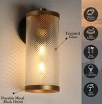 Lnc Modern Satin Gold 1-LIGHT Outdoor Wall Sconce Textured Black Cylinder. Fixed Price $73.99.