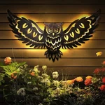 Solar Metal Wall Art Decor Lights Owl Hanging Outdoor Garden. Fixed Price $57.99.