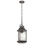 Kichler Ashland Bay Outdoor Pendant 1LT, Wthrd Zinc, Clear Seed Rib - 49572WZC. Fixed Price $494.99.