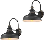 Two Zeyu Modern Farmhouse Barn Light Fixtures Gooseneck Wall Sconce 2 Pack Blk. Fixed Price $50.00.
