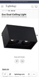 Sean Lavin Exo Dual Ceiling Black Flush Mount 2 Light- Visual Comfort. Fixed Price $475.00.