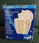 Angelo, Outdoor Wall Light, #66962, White Textured Finish & Glass Curved Panels. Fixed Price $18.99.