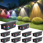8 Mode Solar Fence Lights, Waterproof Rgb & Warm White, 10 Pack. Fixed Price $91.99.